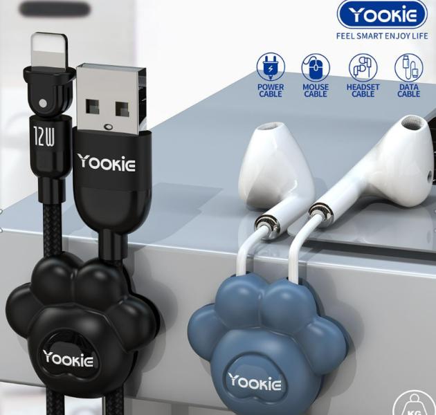 ORGANIZADOR PARA CABLES YE02 YOOKIE NEGRO